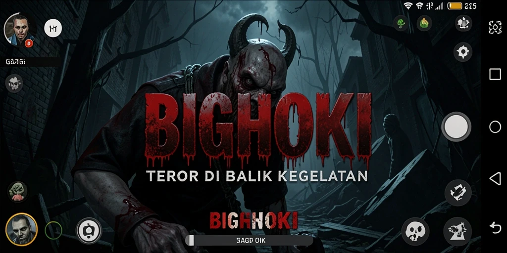 Gameplay BIGHOKI menampilkan momen-momen ketegangan yang mendebarkan.