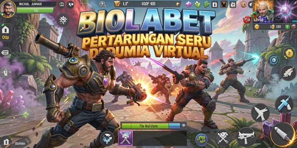 Tampilan utama gameplay BIOLABET dengan pertarungan intens.