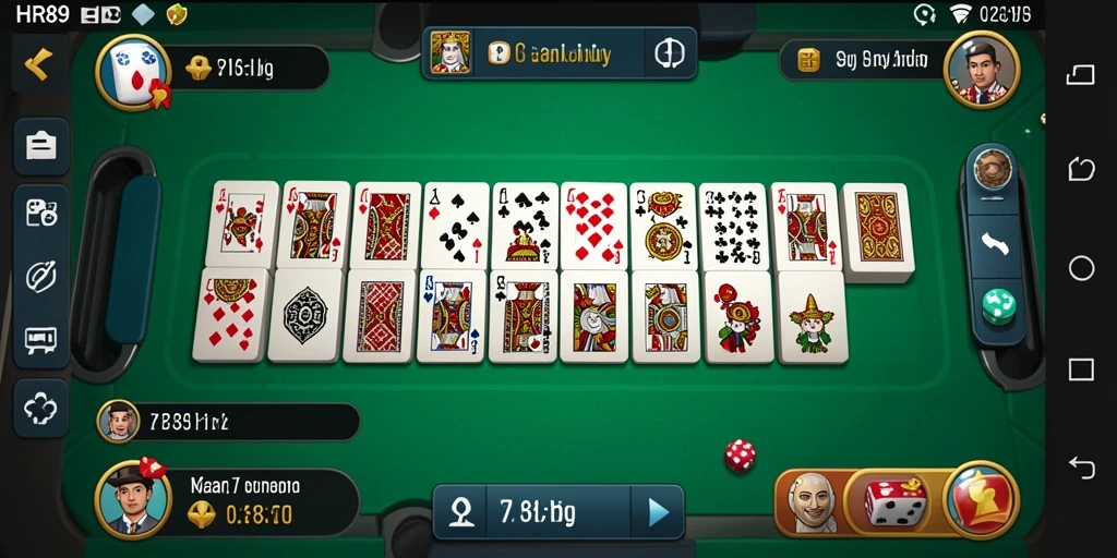 Tangkapan layar dari gameplay menarik HR89 yang menggambarkan permainan Domino.