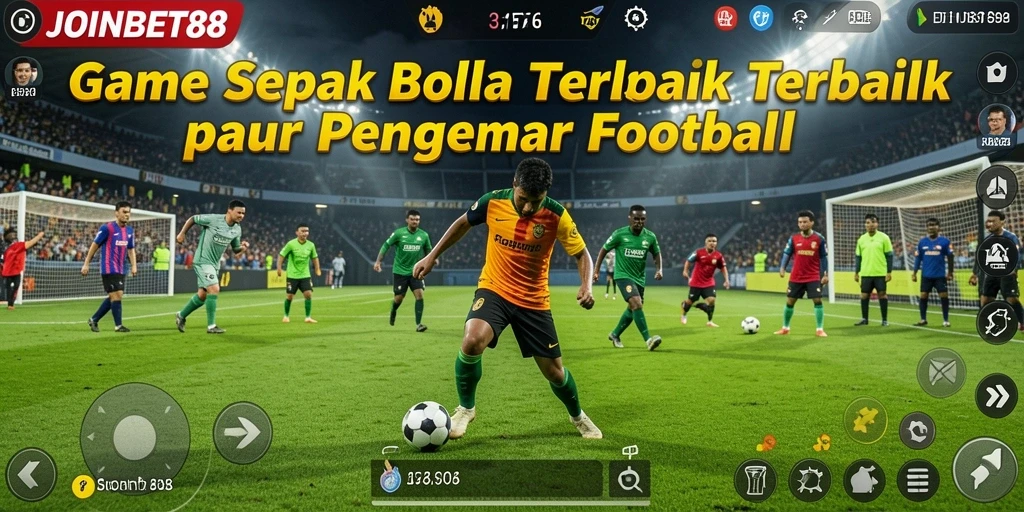 Screenshot utama JOINBET88 menampilkan pertandingan sepak bola yang mendebarkan.
