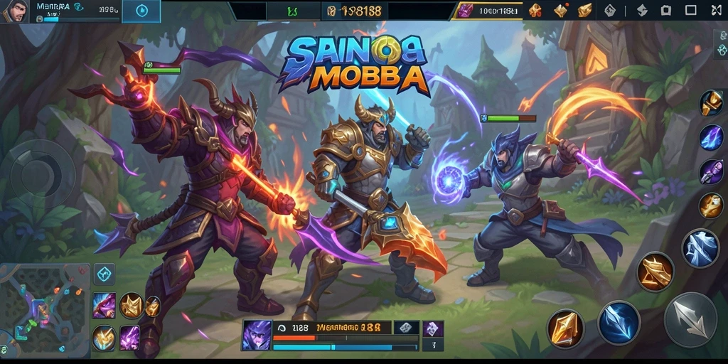 Tampilan gameplay seru di MENARA188 dengan duel epik di arena MOBA.
