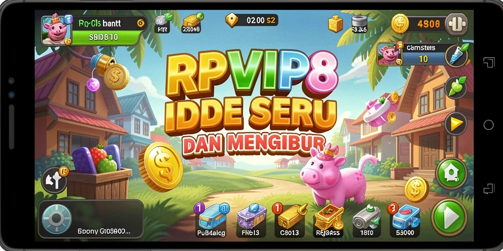 Screenshot gameplay RPVIP8 menunjukkan aksi mengelola sumber daya yang menyenangkan.