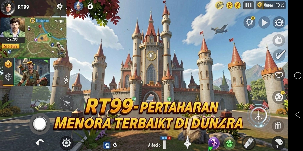 Screenshot gameplay RT99 menampilkan aksi menara pertahanan yang mendebarkan.