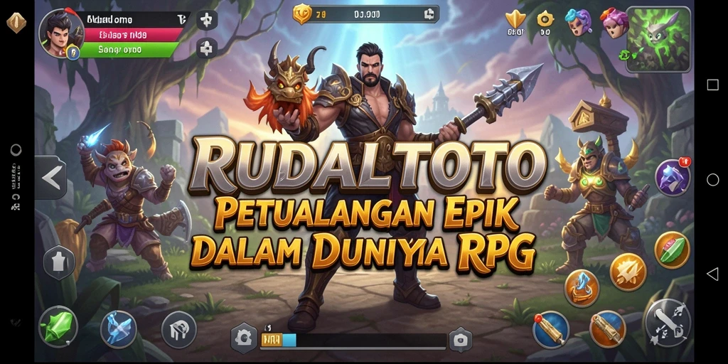 Tangkapan layar gameplay RUDALTOTO menampilkan pertarungan seru di dunia RPG.