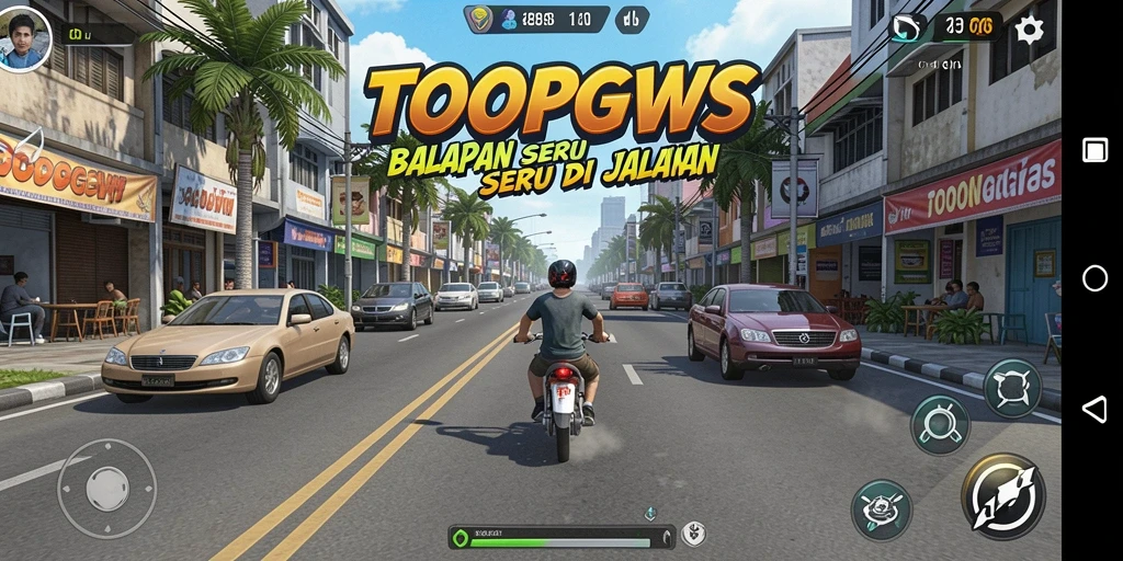 Tampilan balapan seru dengan kendaraan yang dimodifikasi.
