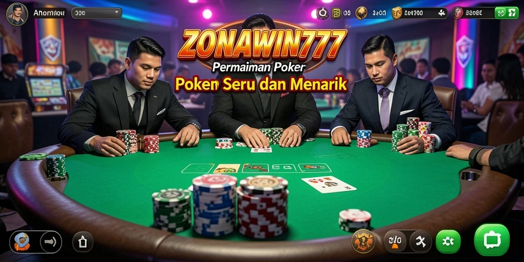 Tampilan gameplay menarik di ZONAWIN777 dengan fitur poker interaktif.