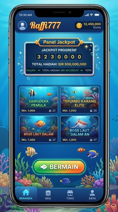 Tampilan awal aplikasi raffi777 dengan berbagai pilihan aplikasinya.